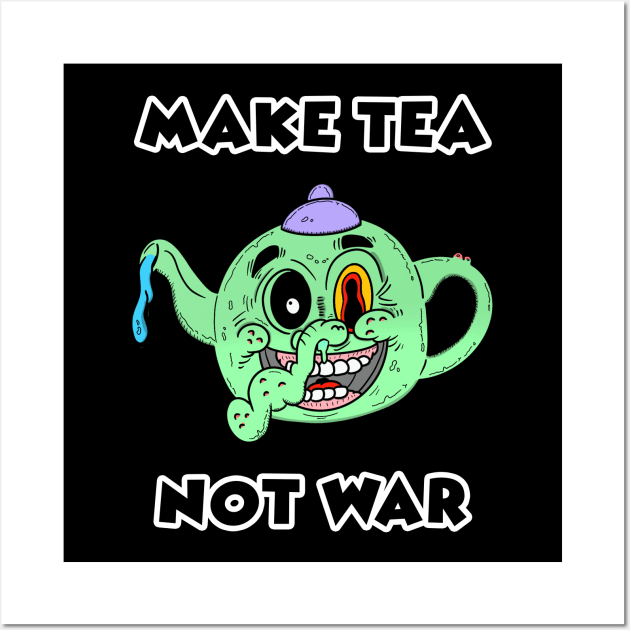 make tea not war Wall Art by FlatDesktop